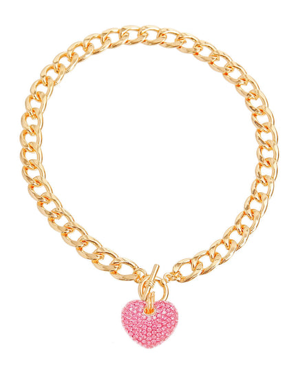 Pink Heart Toggle Necklace