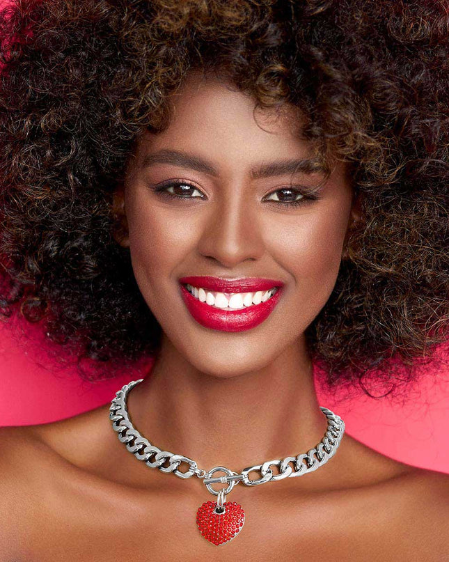 Red Heart Silver Chain