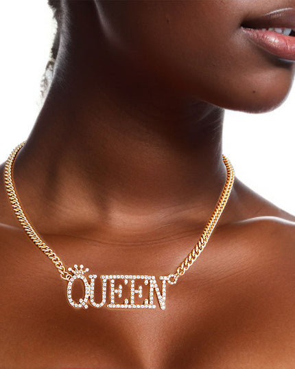 Gold Iced Queen Necklace