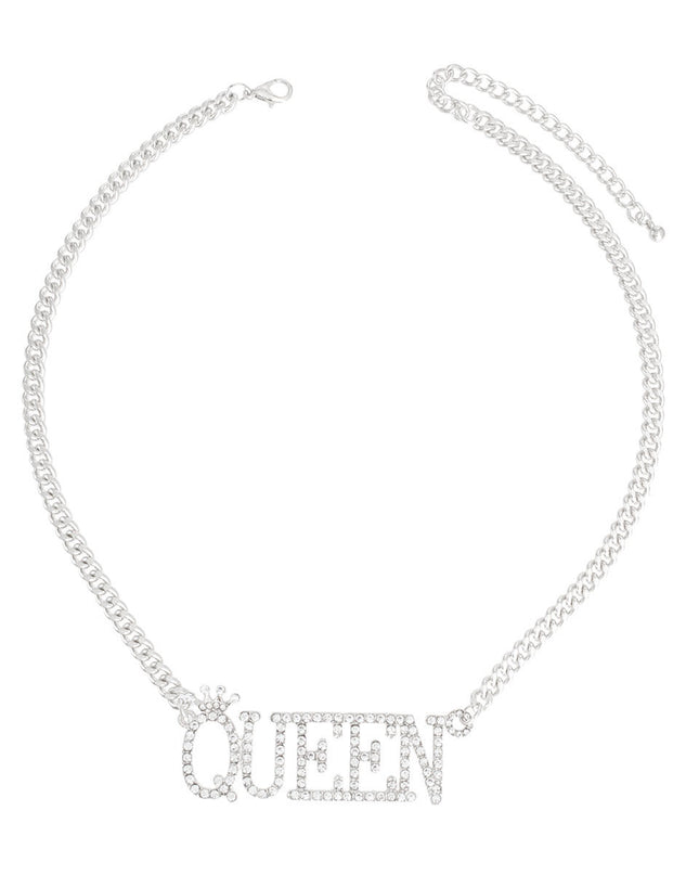 Silver Iced Queen Necklace
