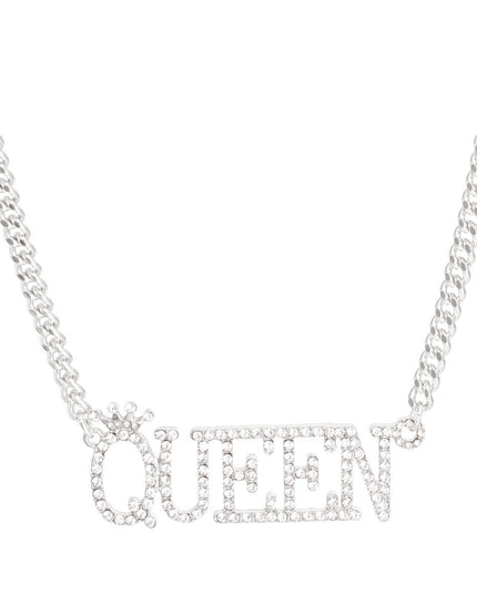 Silver Iced Queen Necklace