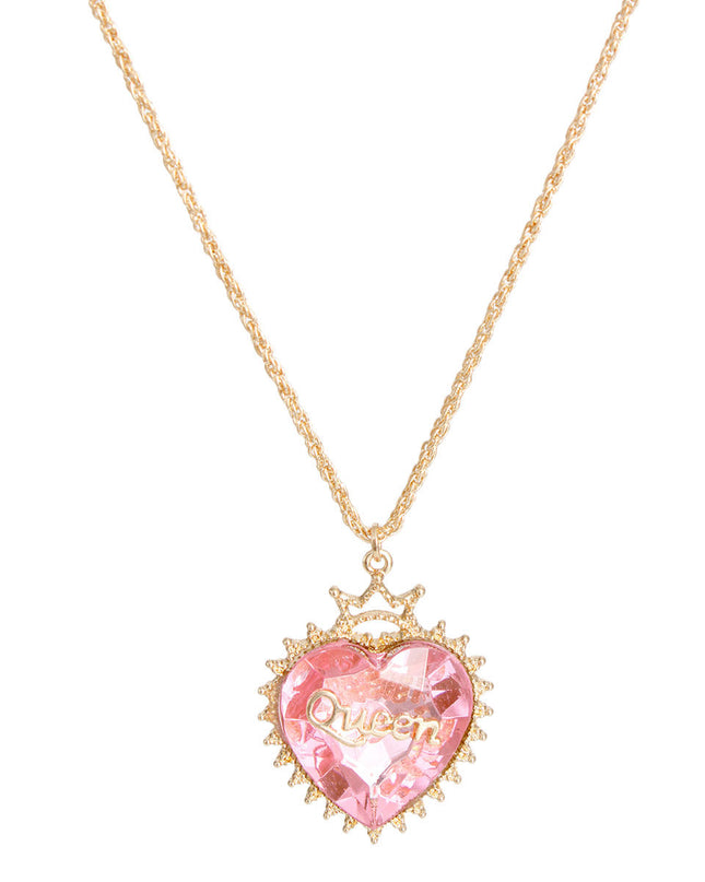 Gold Pink Crystal Heart Chain