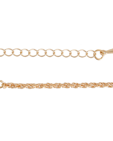 Gold Pink Crystal Heart Chain