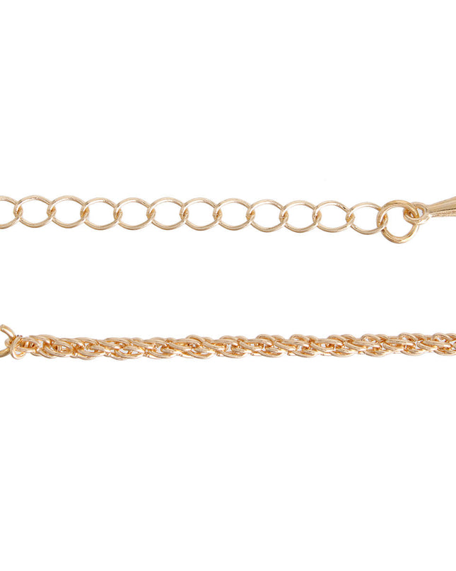 Gold Pink Crystal Heart Chain