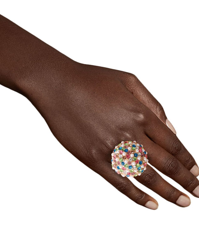 Multi Stone and Pearl Cocktail Ring