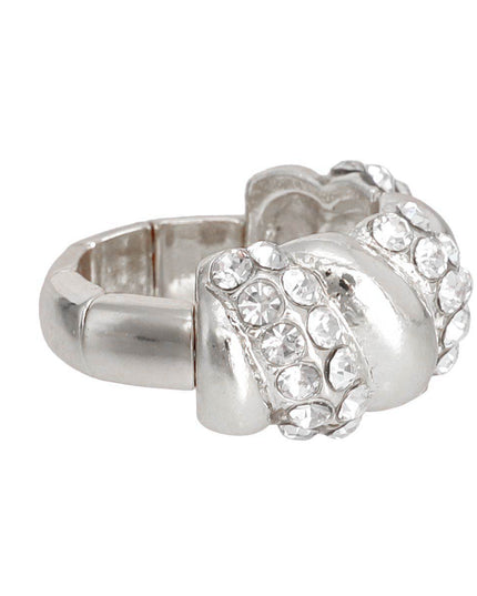 Silver Twisted Swivel Cocktail Ring