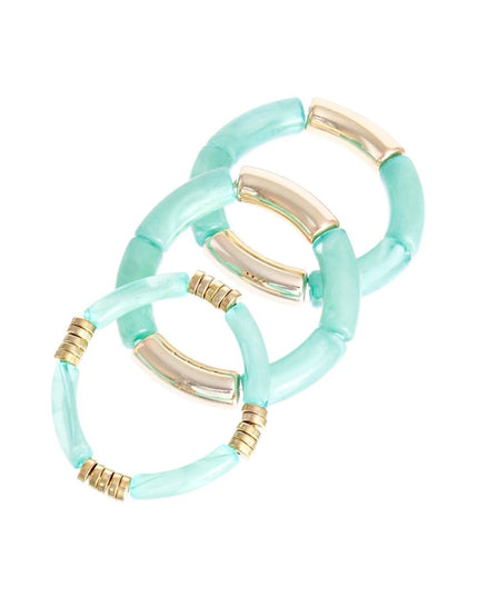 Turquoise Tube Stretch Bangle Set