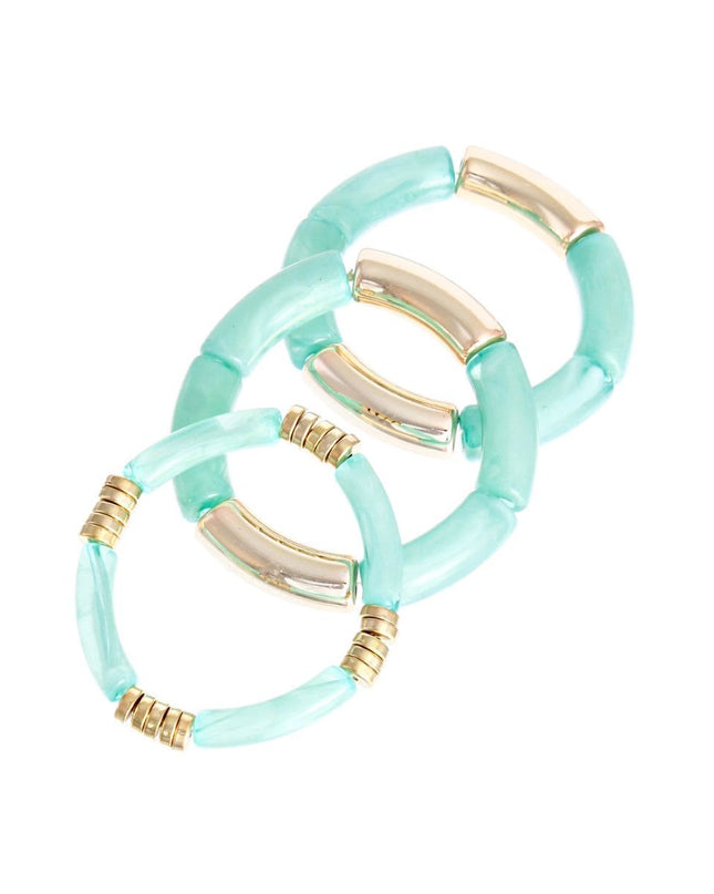 Turquoise Tube Stretch Bangle Set
