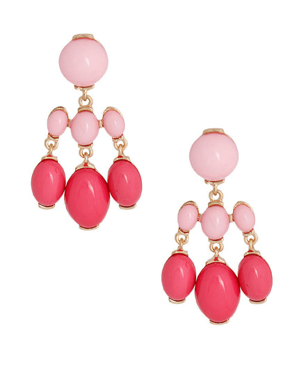 Pink Resin Bead Drop Earrings
