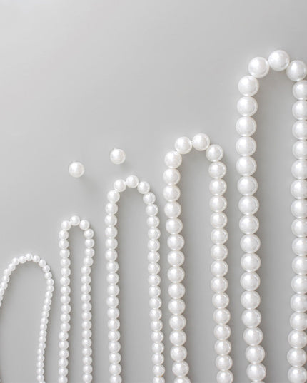 Long 5 Strand White Pearl Set