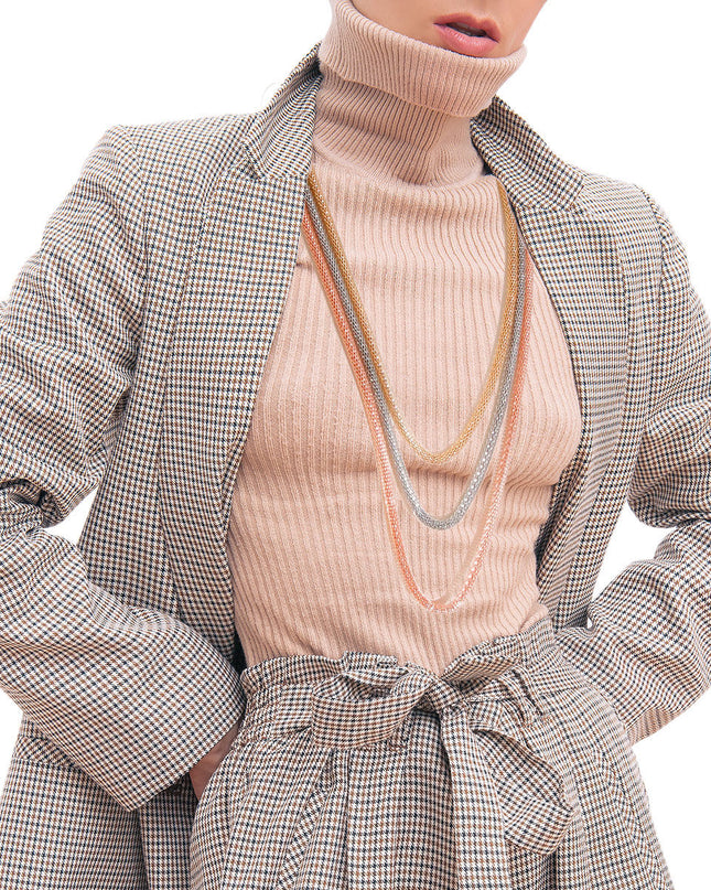 Mixed Metal Mesh Chain Necklace