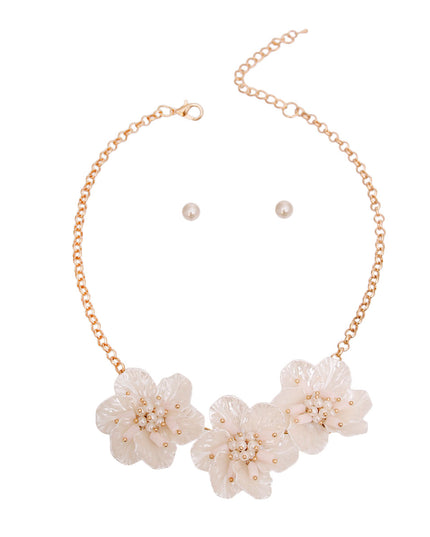 Mother of Pearl Flower Necklace