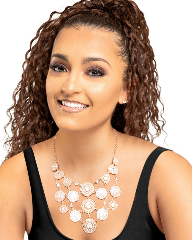 Cream Pearl and Stone Bib Set