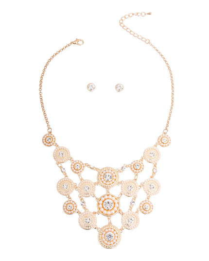 Cream Pearl and Stone Bib Set