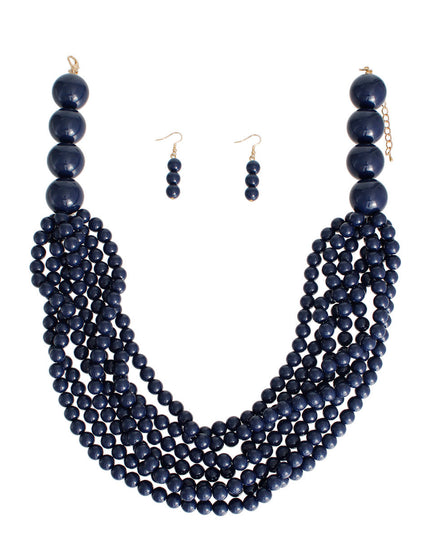 Navy Bubble Gum Bead Set