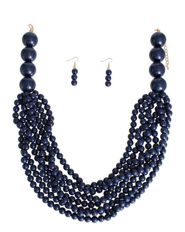 Navy Bubble Gum Bead Set