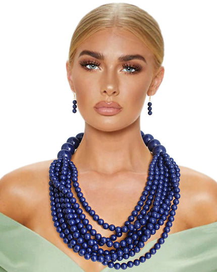 Navy Bubble Gum Bead Set