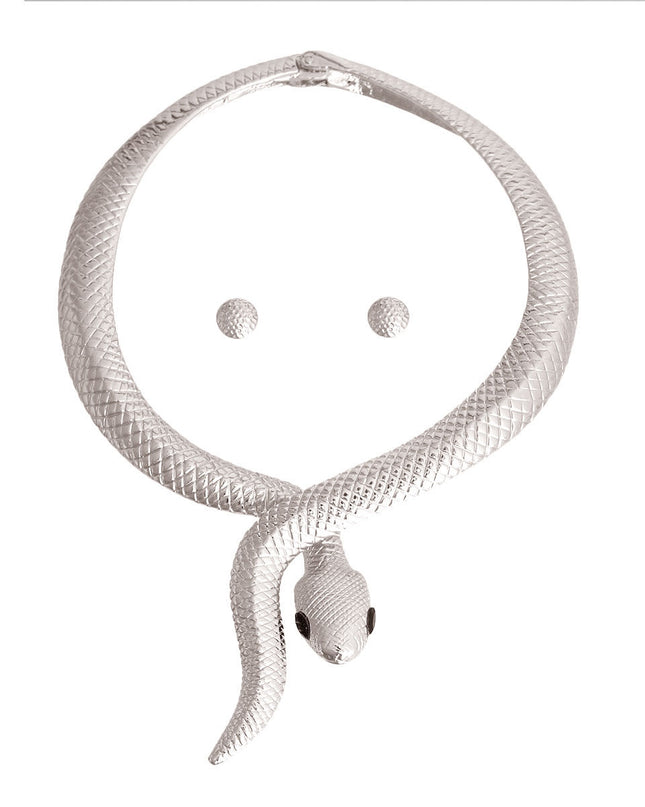 Silver Snake Flex Choker Necklace