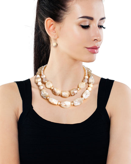 Light Brown Marbled Bead Set