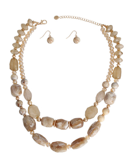 Light Brown Marbled Bead Set