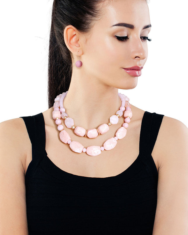 Light Pink Marbled Bead Set