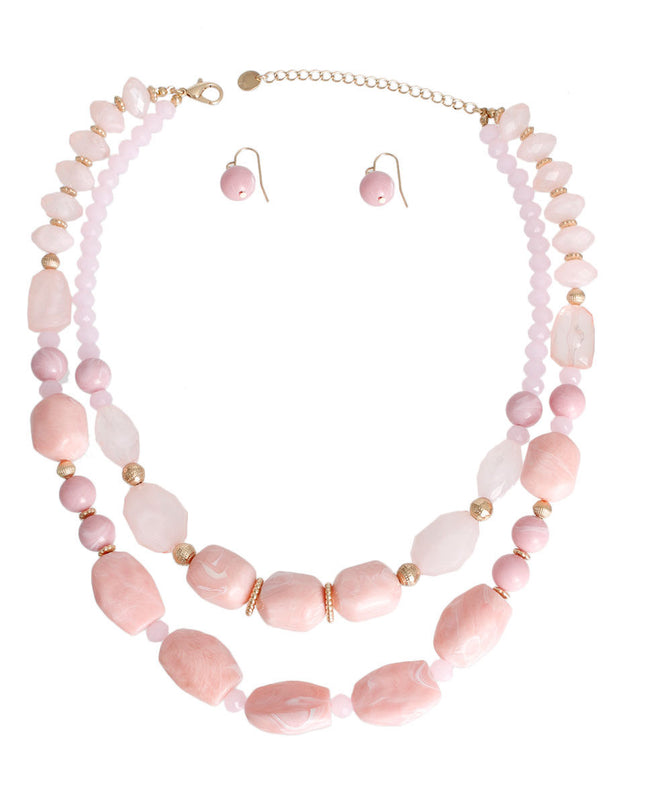 Light Pink Marbled Bead Set