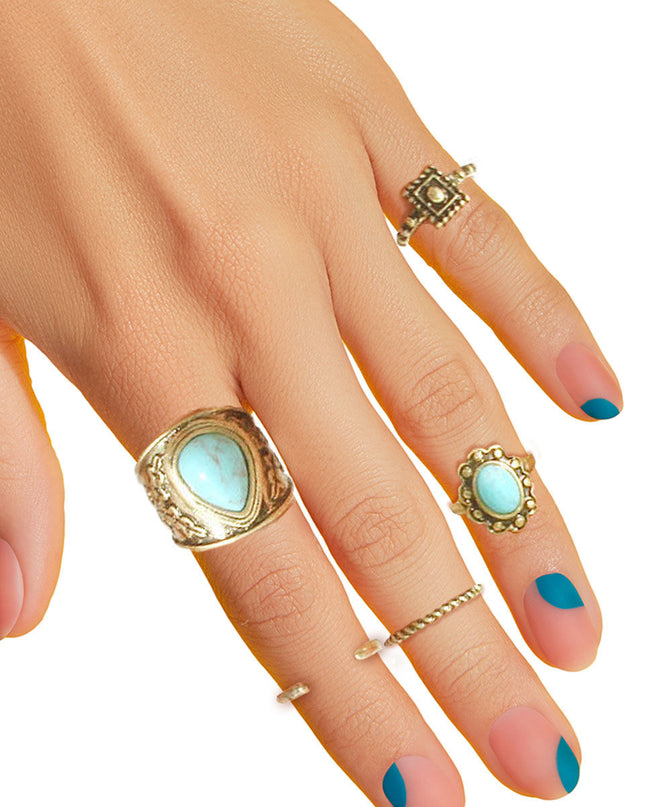 Turquoise Antique Ring Set