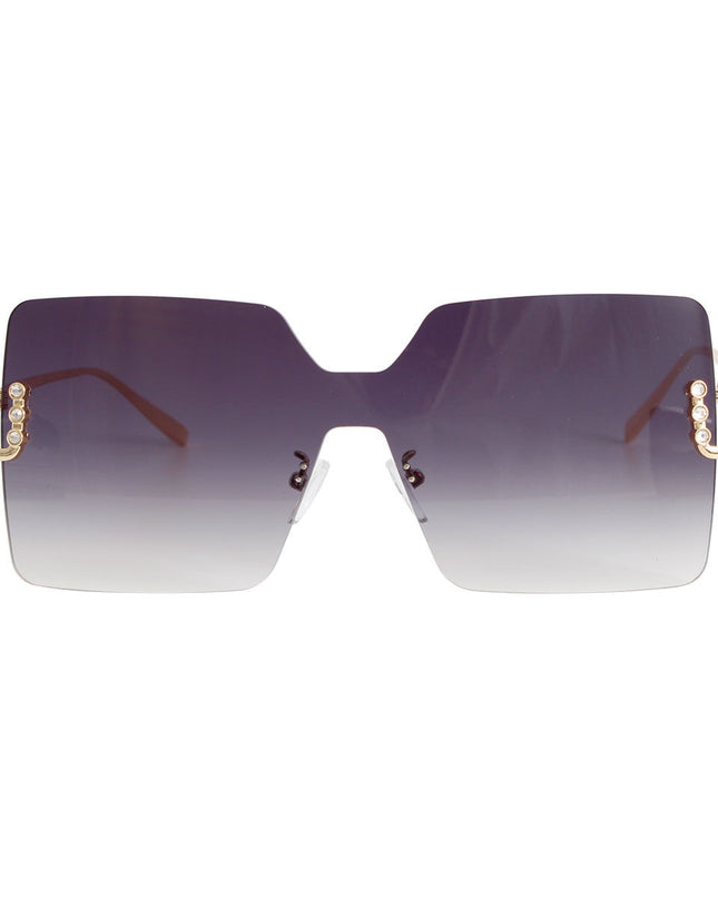 Black One Piece Square Sunglasses