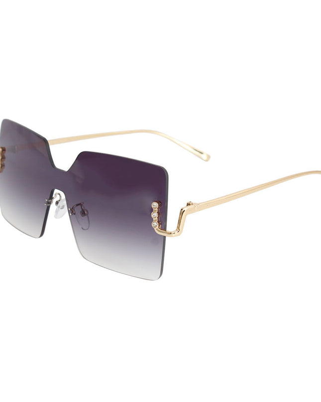 Black One Piece Square Sunglasses