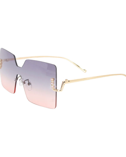 Gray One Piece Square Sunglasses