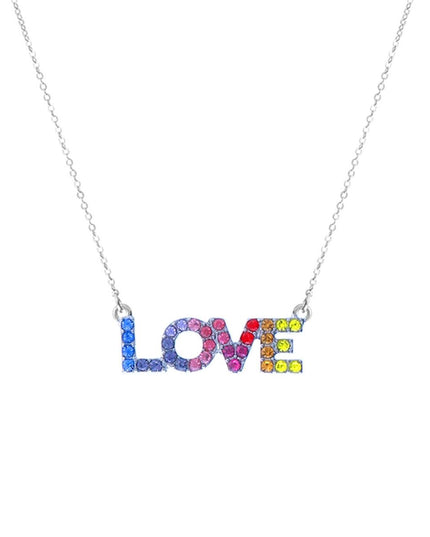 Rainbow Love Silver Chain Necklace