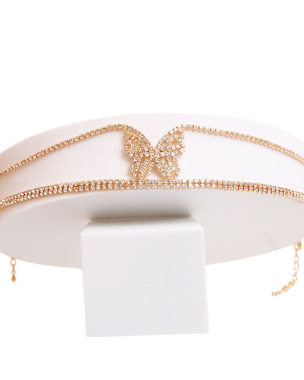Gold Bling 2 Pcs Butterfly Collar Set