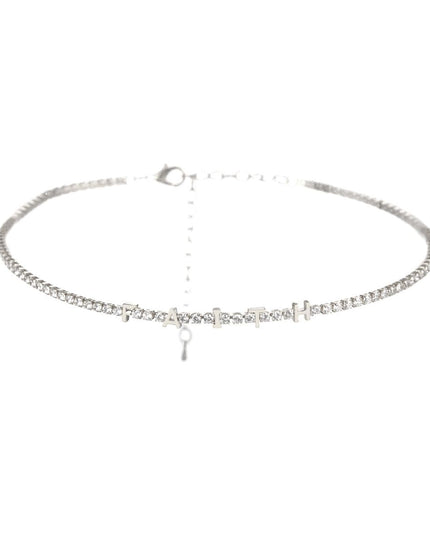 Silver CZ Faith Tennis Choker