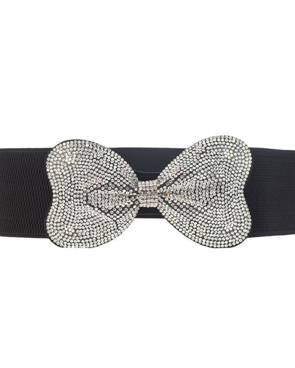 Aurbo Bowknot Rhinestone Stretch Belt