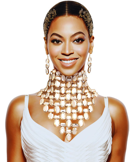 Opulent Jeweled Gold Pointed Bib Set