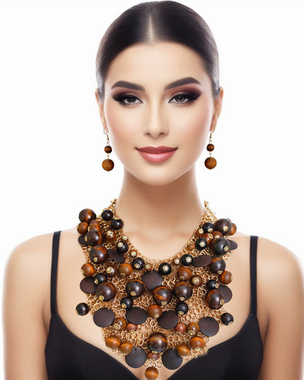 Earth-Toned Wood Chainmail Set