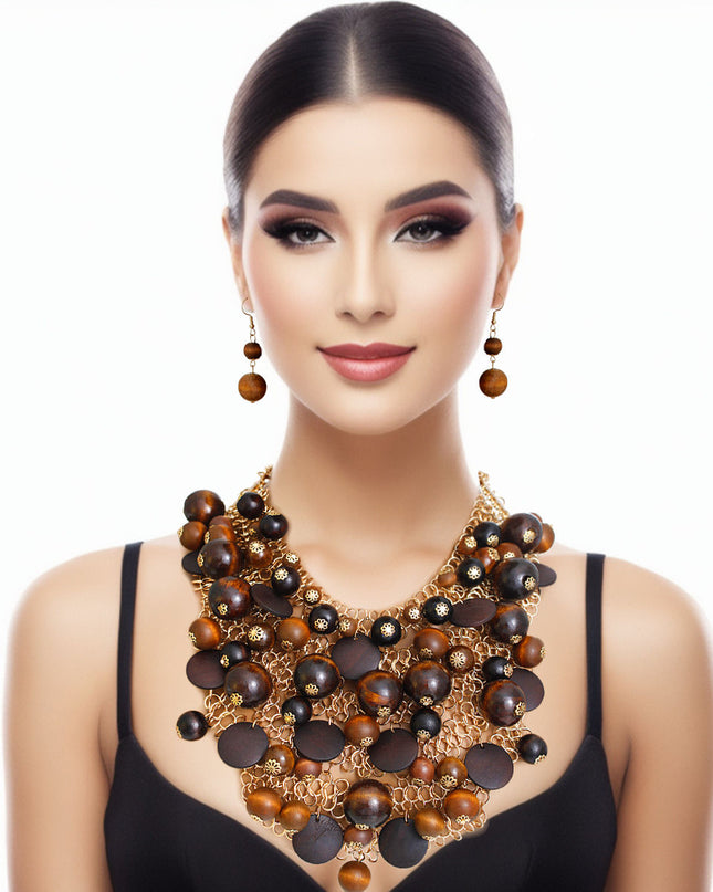 Earth-Toned Wood Chainmail Set