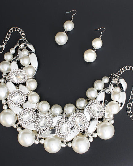 Silver Opulence Pearl Choker Ensemble