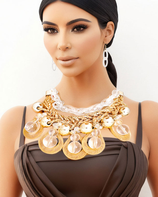 Dazzling Gold Teardrop Cascade Ensemble