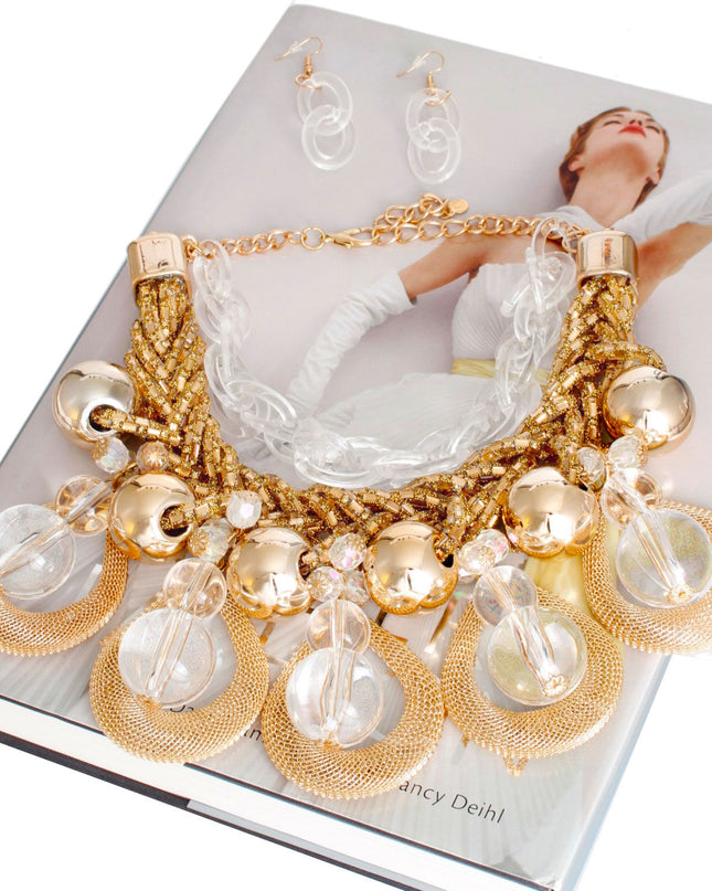 Dazzling Gold Teardrop Cascade Ensemble