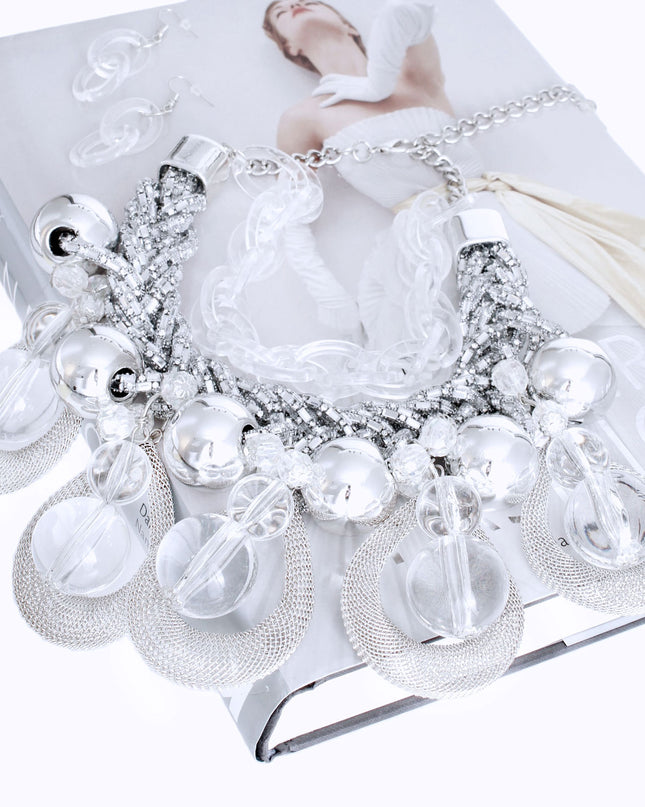 Dazzling Silver Teardrop Cascade Ensemble