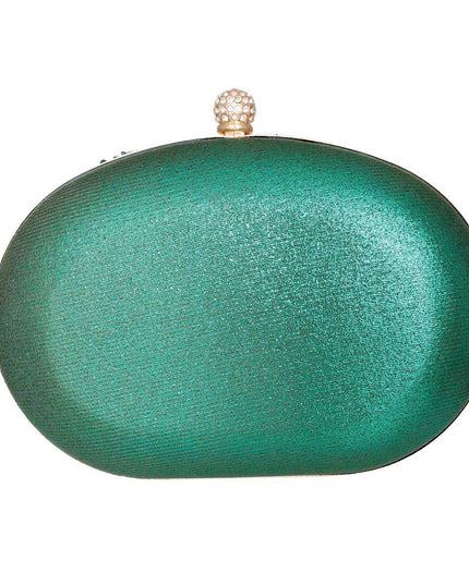 Clutch Green Crystal Hard Case Clutch for Women