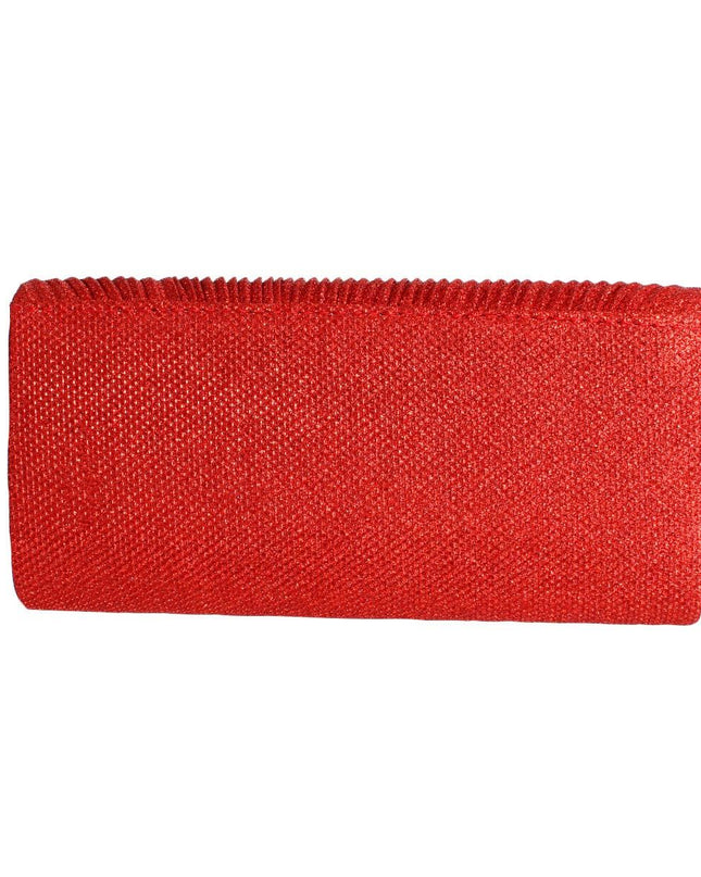Clutch Red Ruched Evening Bag for Women