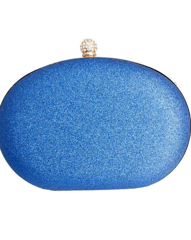 Clutch Blue Crystal Hard Case Bag for Women