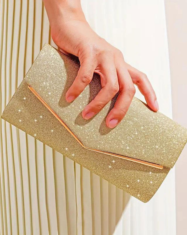 Clutch Gold Sparkle Flap Clutch for Women