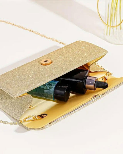 Clutch Gold Sparkle Flap Clutch for Women