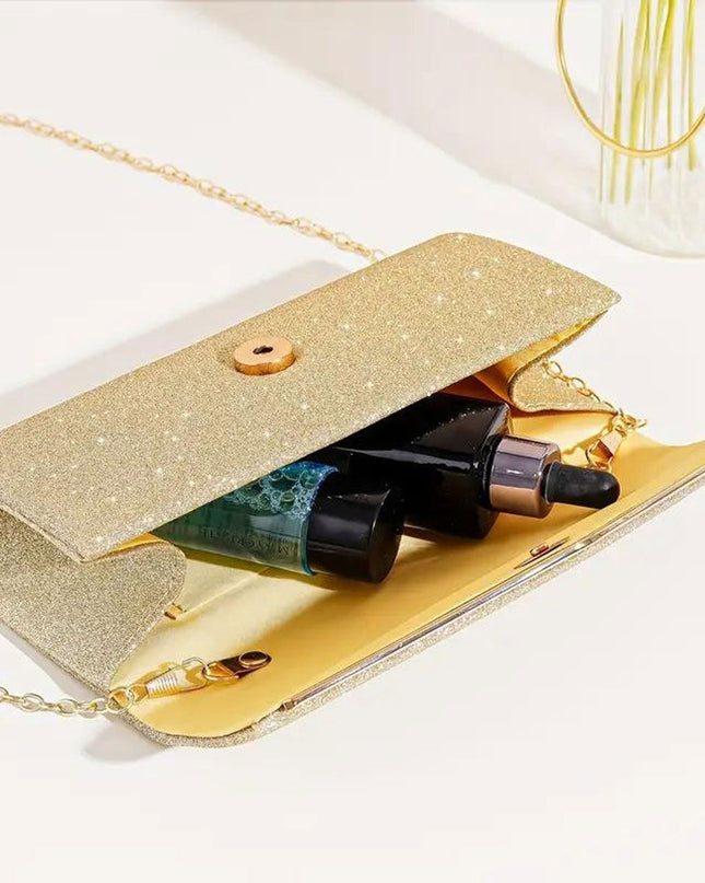 Clutch Gold Sparkle Flap Clutch for Women