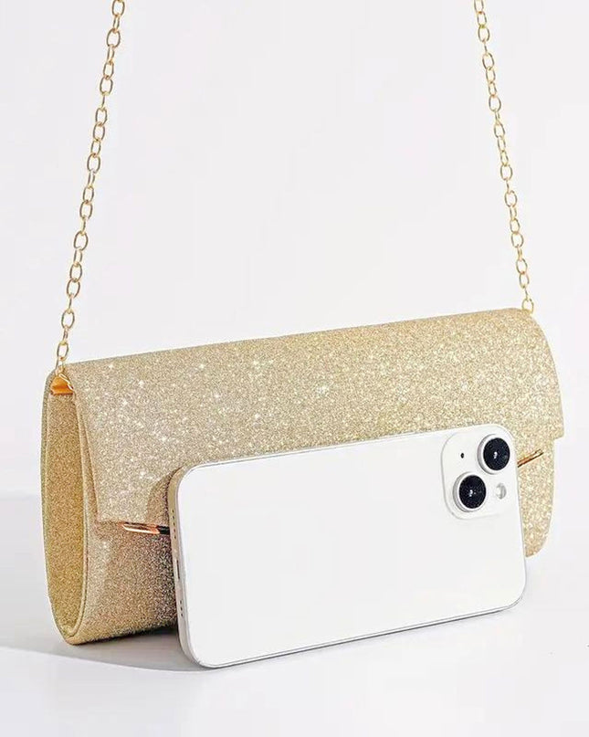 Clutch Gold Sparkle Flap Clutch for Women