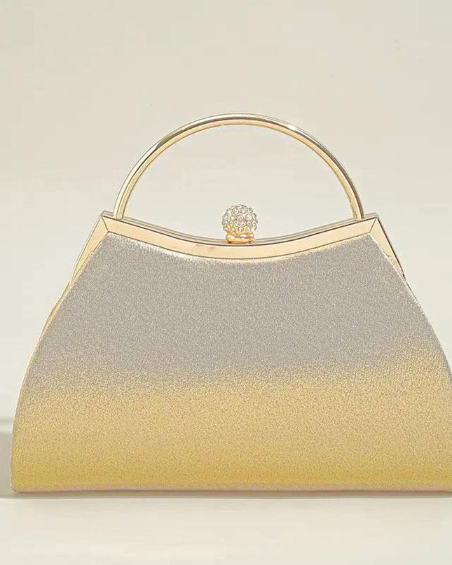 Clutch Gold Ruched Handbag for Women