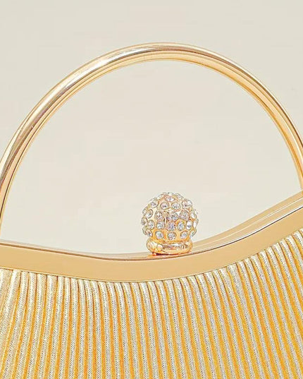 Clutch Gold Ruched Handbag for Women